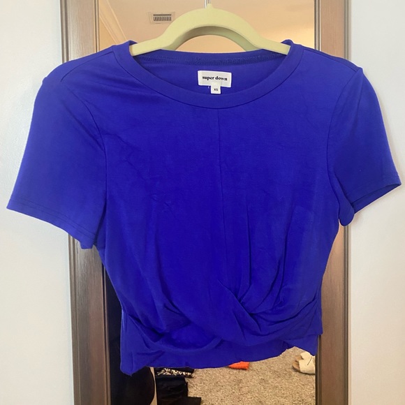 super down blue cropped top size XS! Only worn once! - Picture 1 of 3